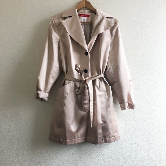 Anne Klein Jackets & Blazers - Anne Klein Pink Silk Trenchcoat Size 2X